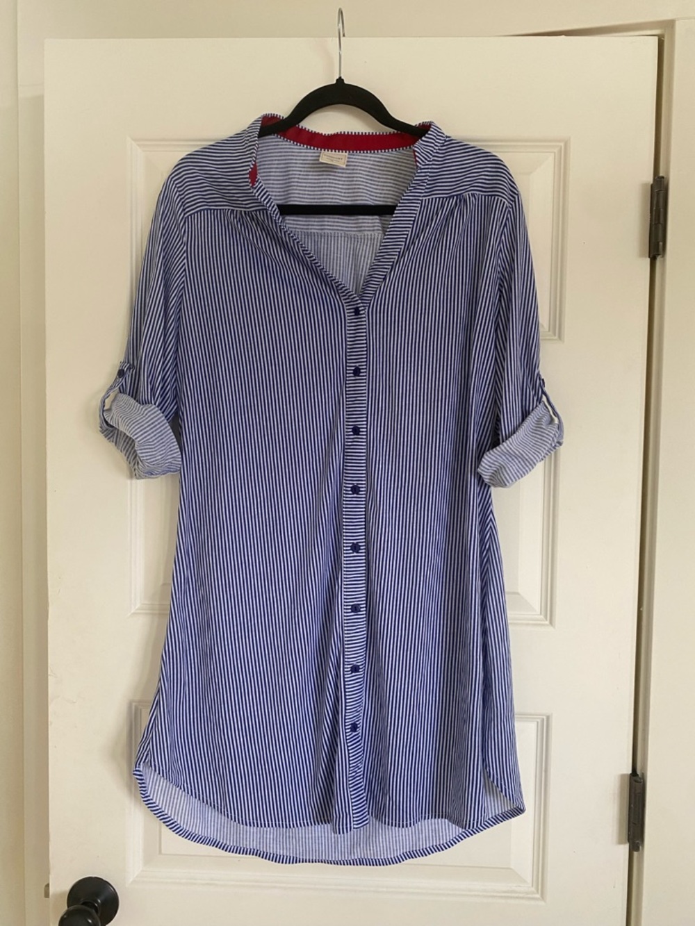 Passport Blue and White Striped Shirt Dress